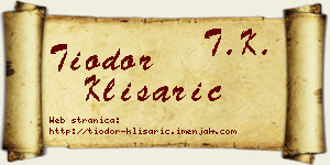 Tiodor Klisarić vizit kartica